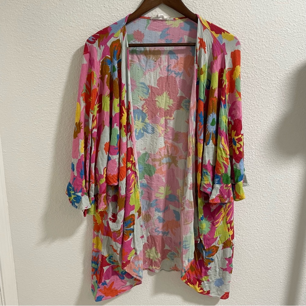 Peach love Multicolor Floral Cardigan
